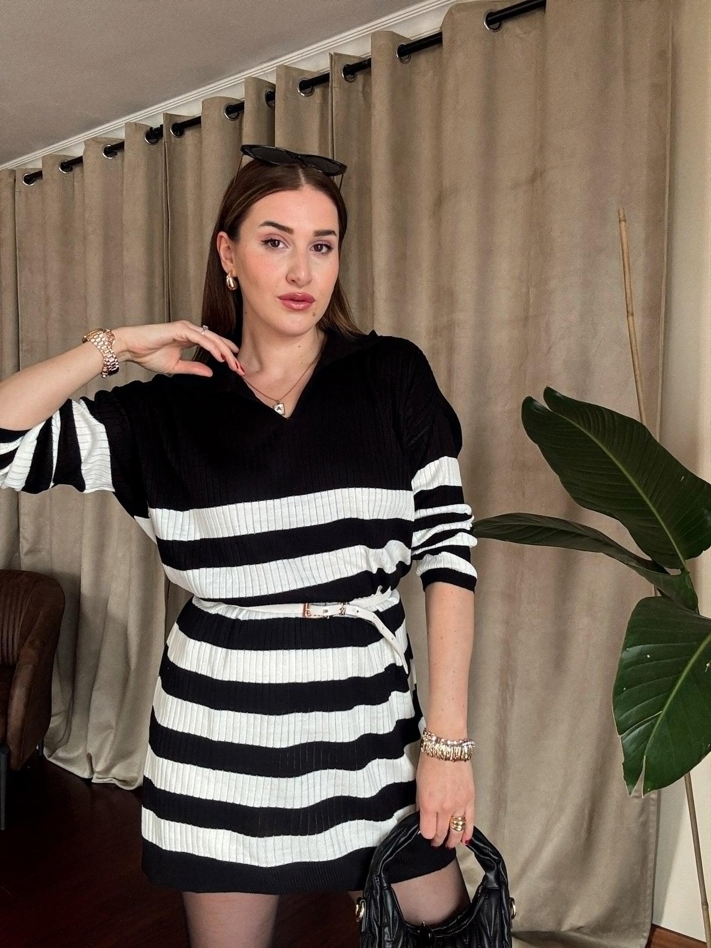 Polo Yaka Triko Tunik ERN SİYAH