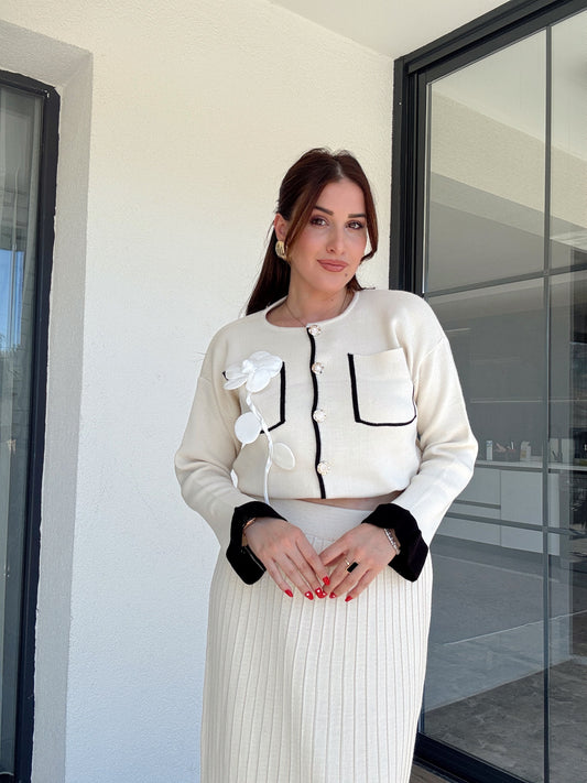 Florya etekli ikili triko takım BEJ