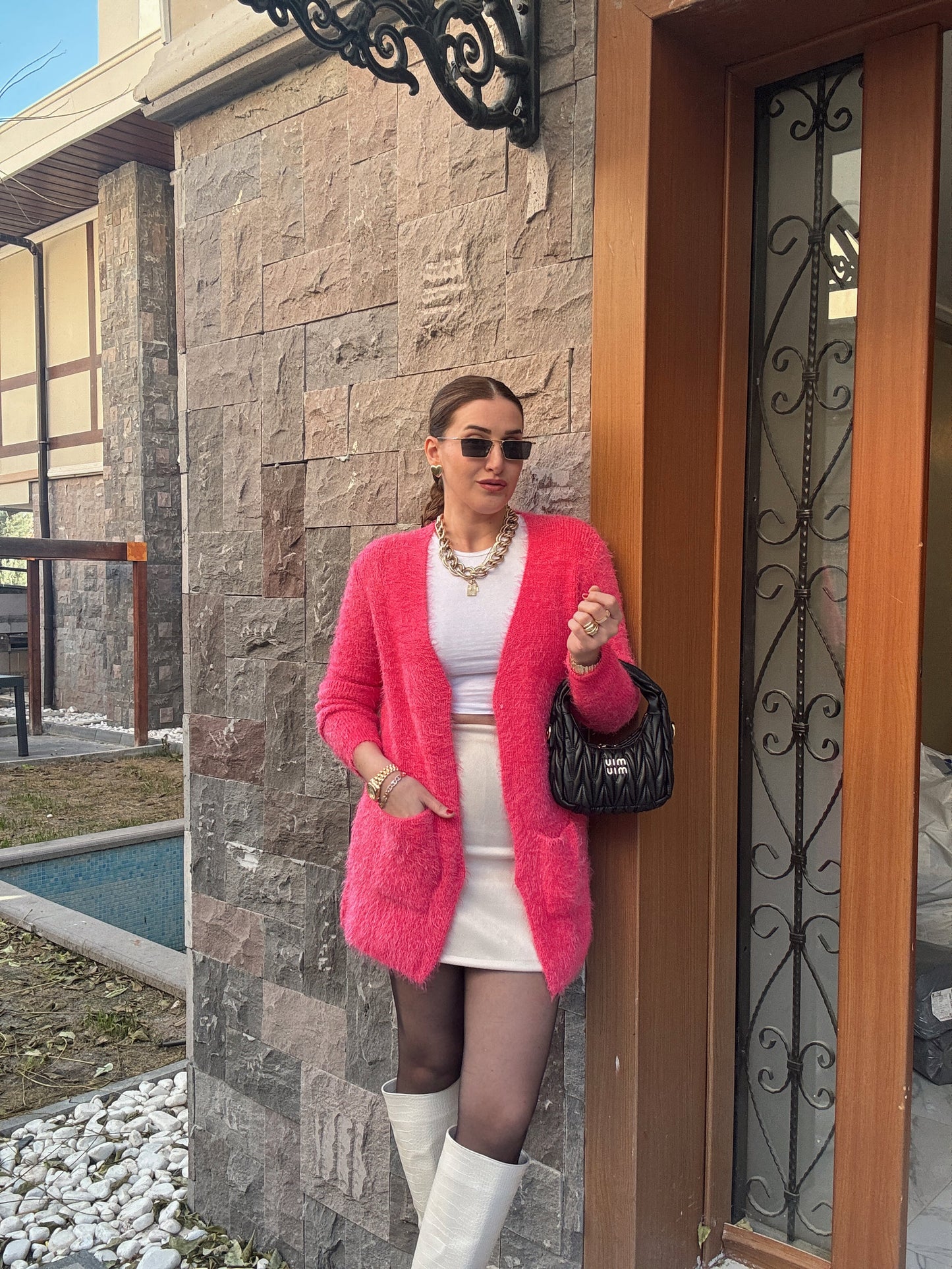 Sakallı Cepli Basic Ceket - FUŞYA