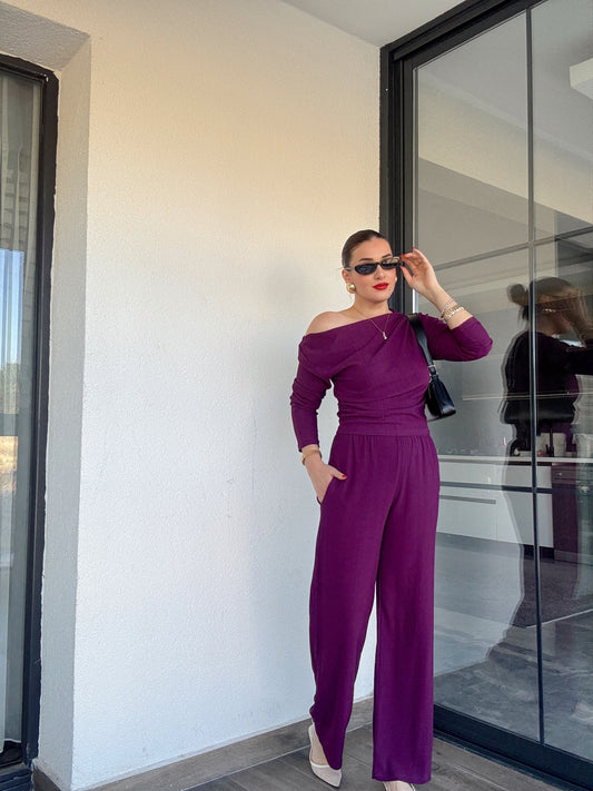 Ağaç kabuğu desenli 2 parça takım MÜRDÜM