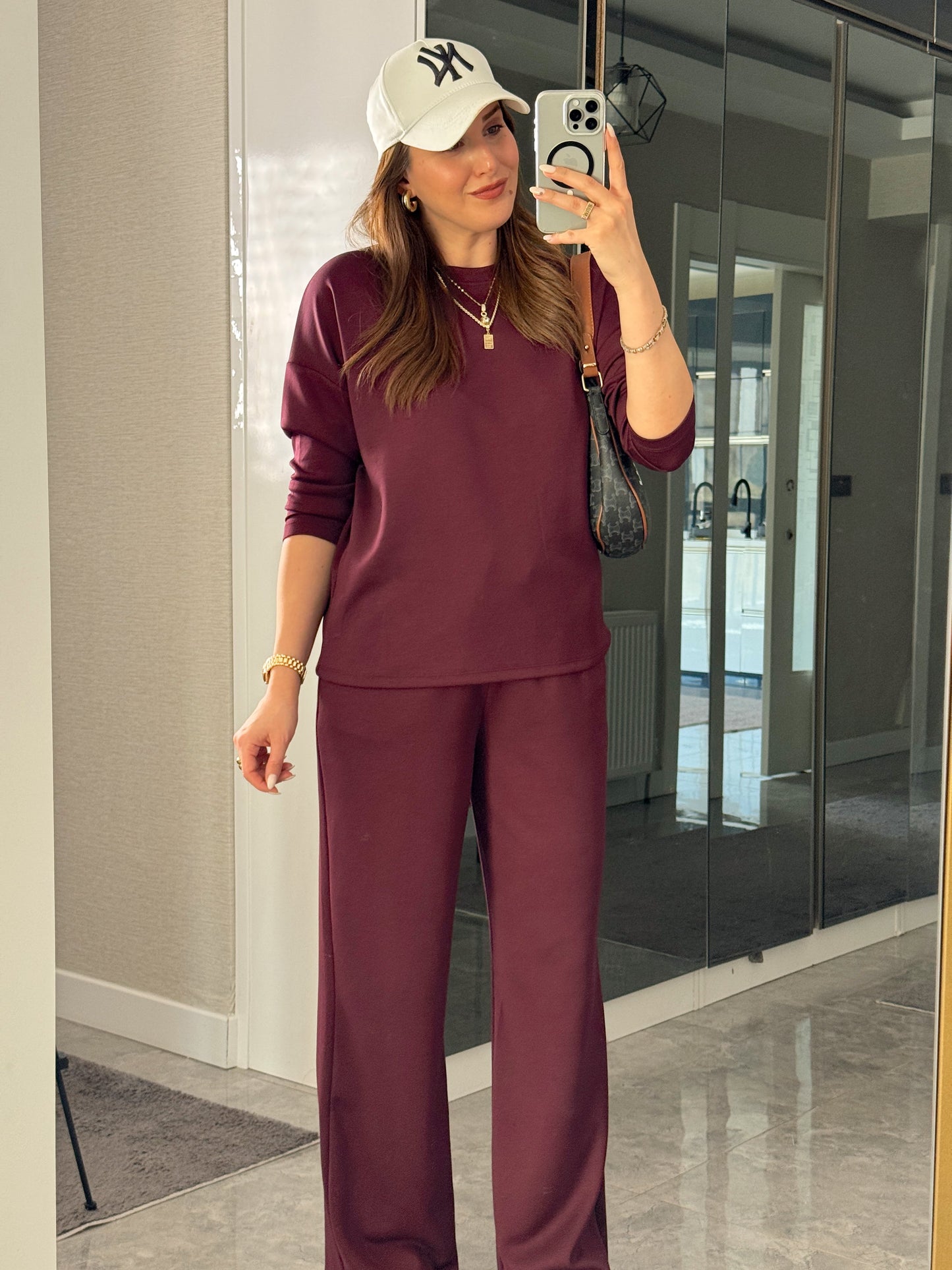 Premium Modal Kumaş Takım Bordo