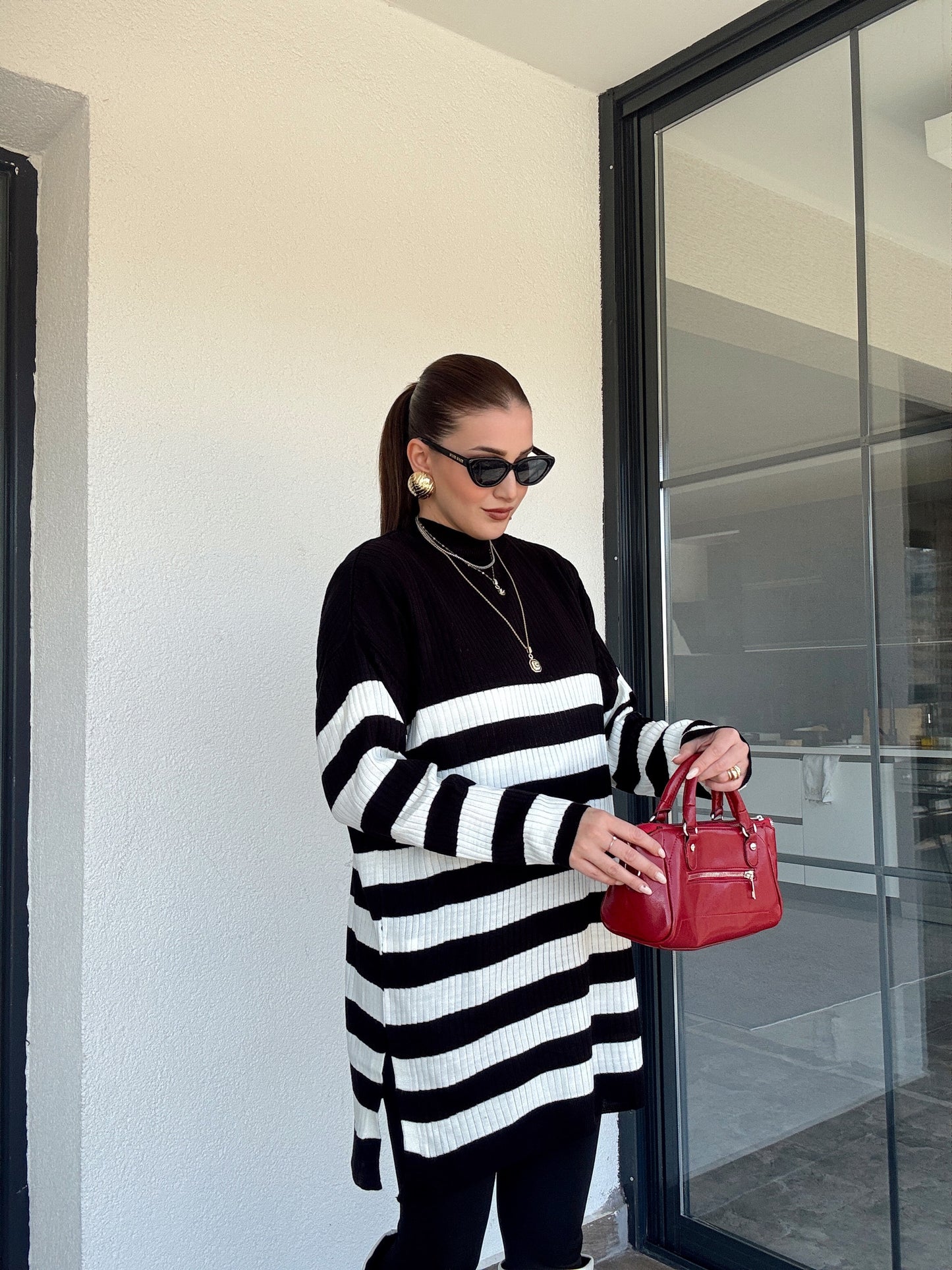 Yarım Balıkçı Fitilli Tunik - SİYAH