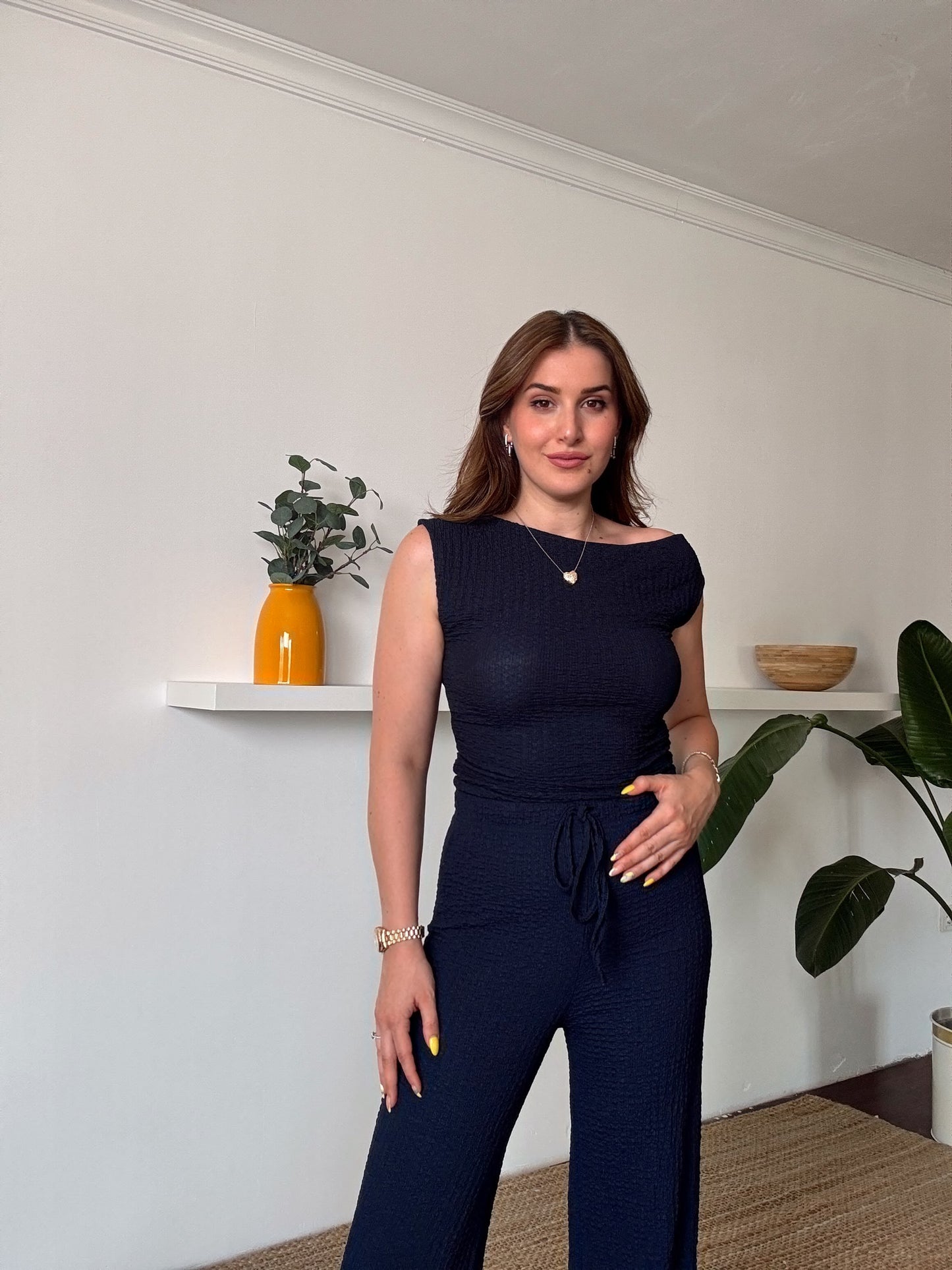 ELİZA yanları büzgülü ikili takım LACİVERT