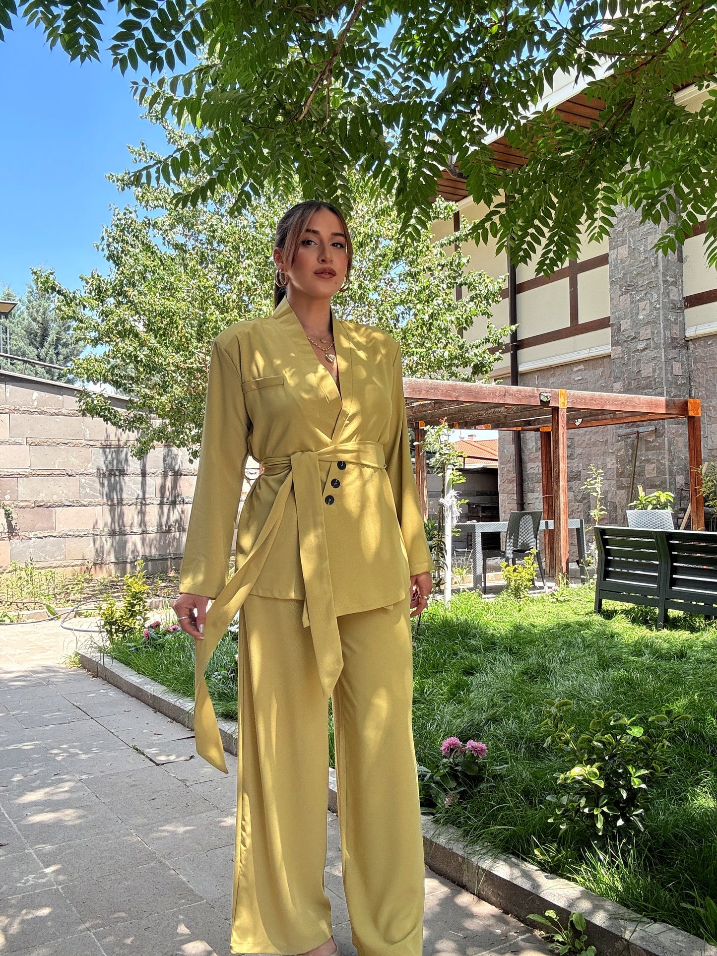 Kuşaklı tensel takım Yağ yeşili