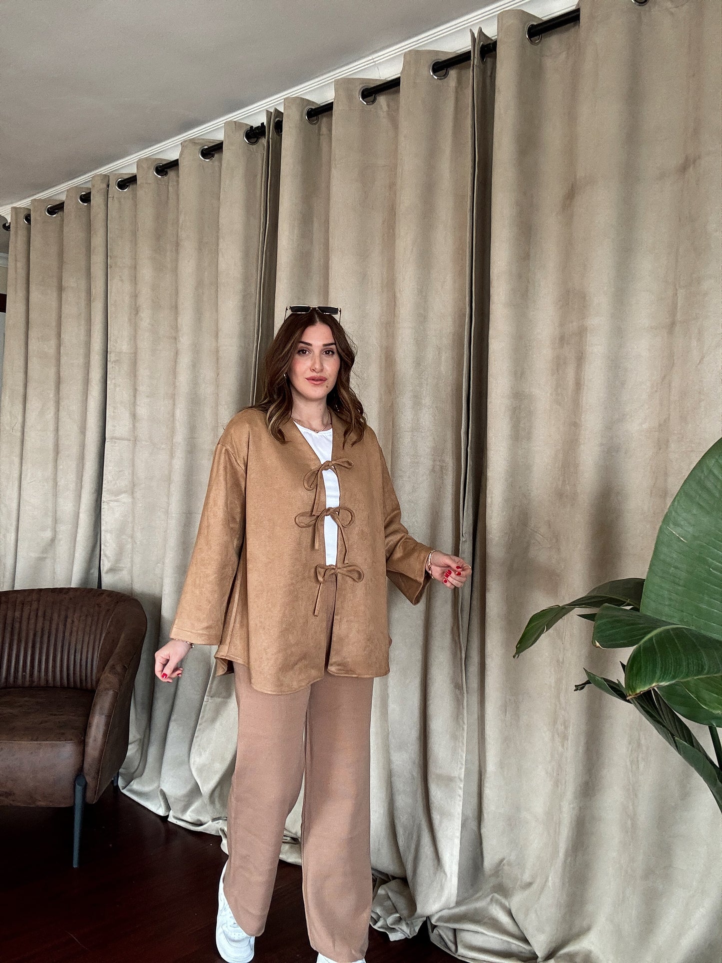Basic Triko Pantolon - CAMEL