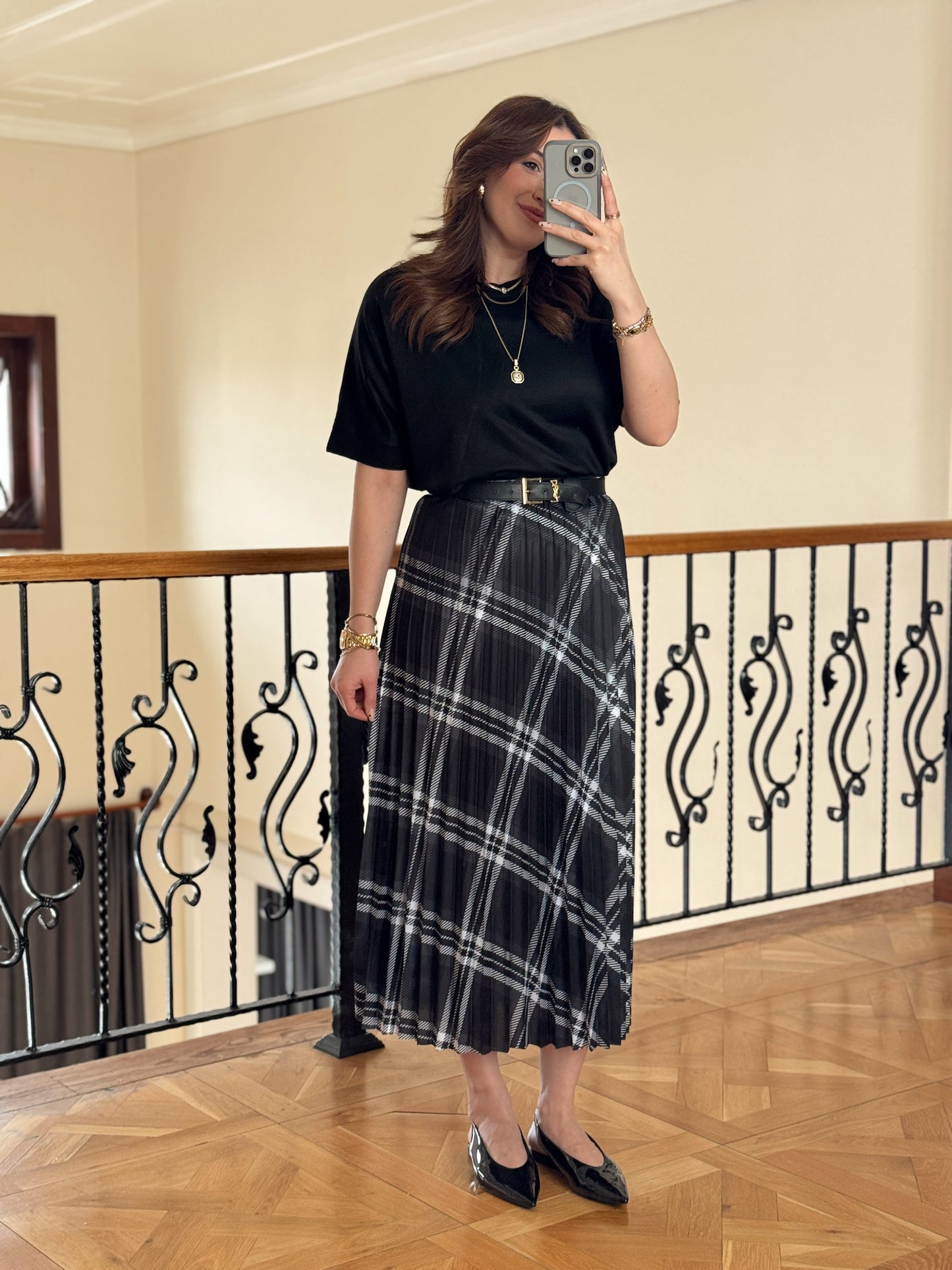 Pliseli Uzun Etek-SİYAH