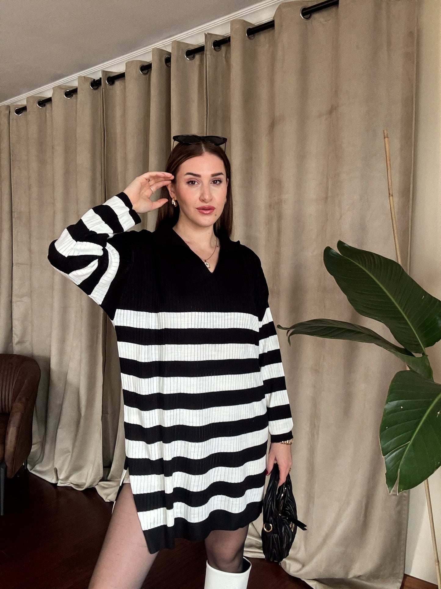 Polo Yaka Triko Tunik ERN SİYAH