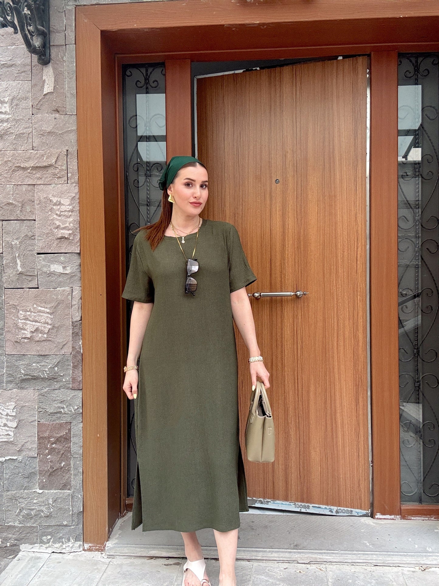 Oversize Salaş Elbise Haki
