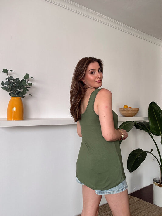 Modal Kumaş uzun atlet Haki