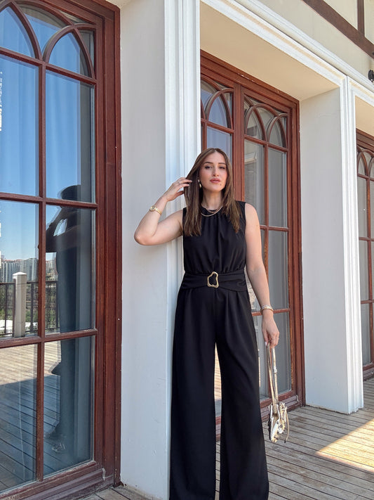 TOKA detaylı tulum SİYAH