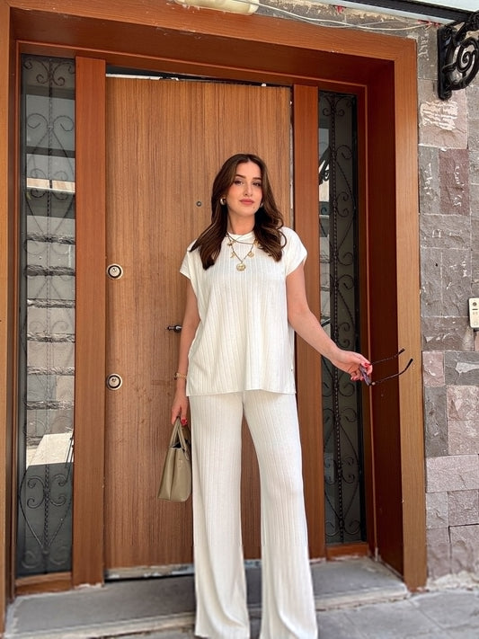 FİTİLLİ iki parça takım EKRU