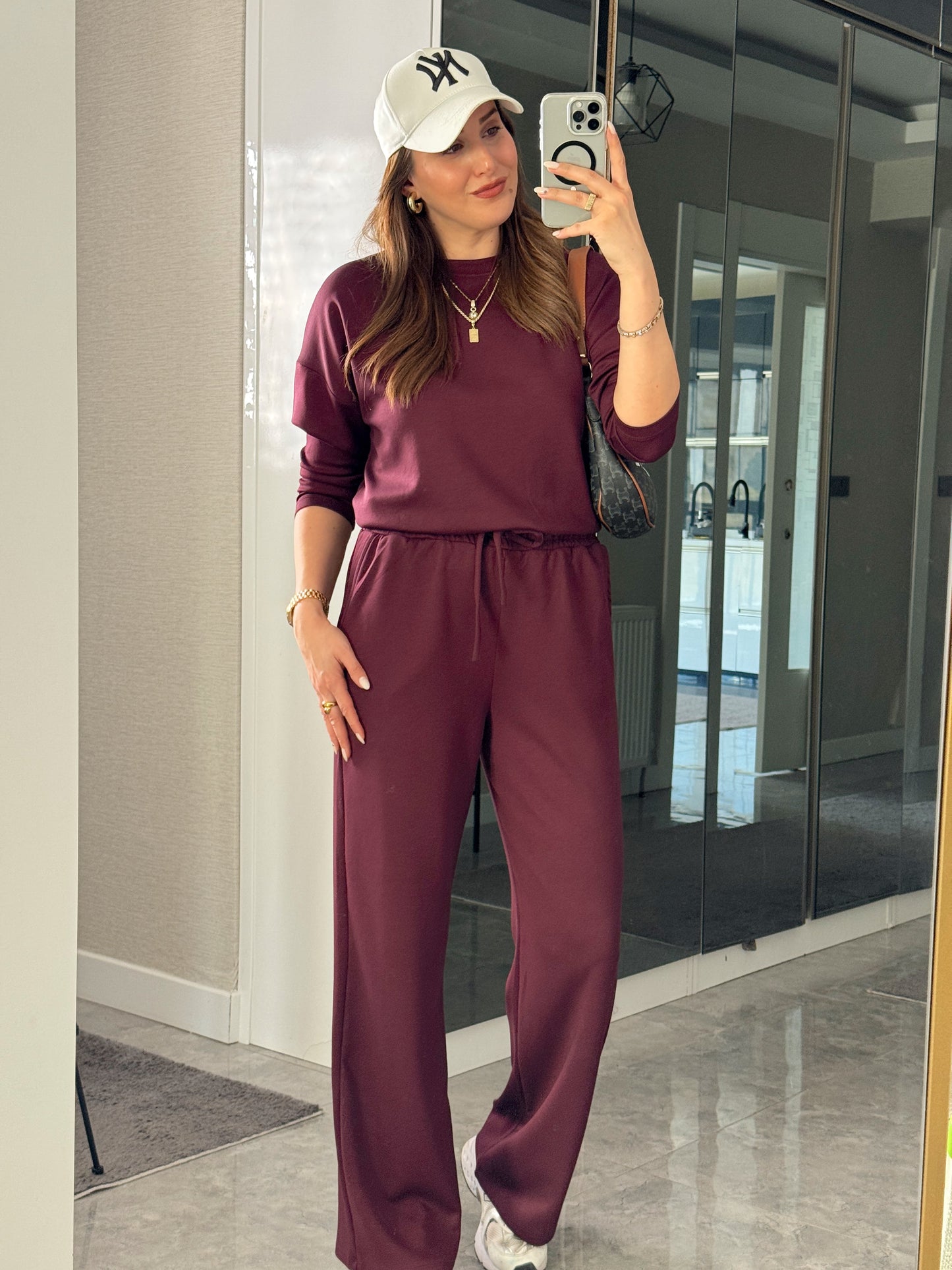 Premium Modal Kumaş Takım Bordo