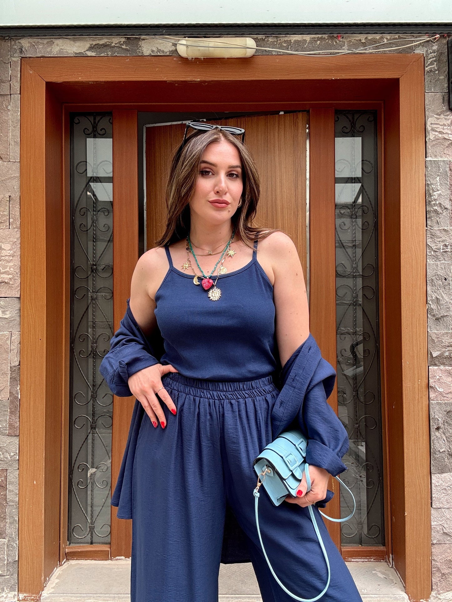 3 Parça Keten Takım Lacivert