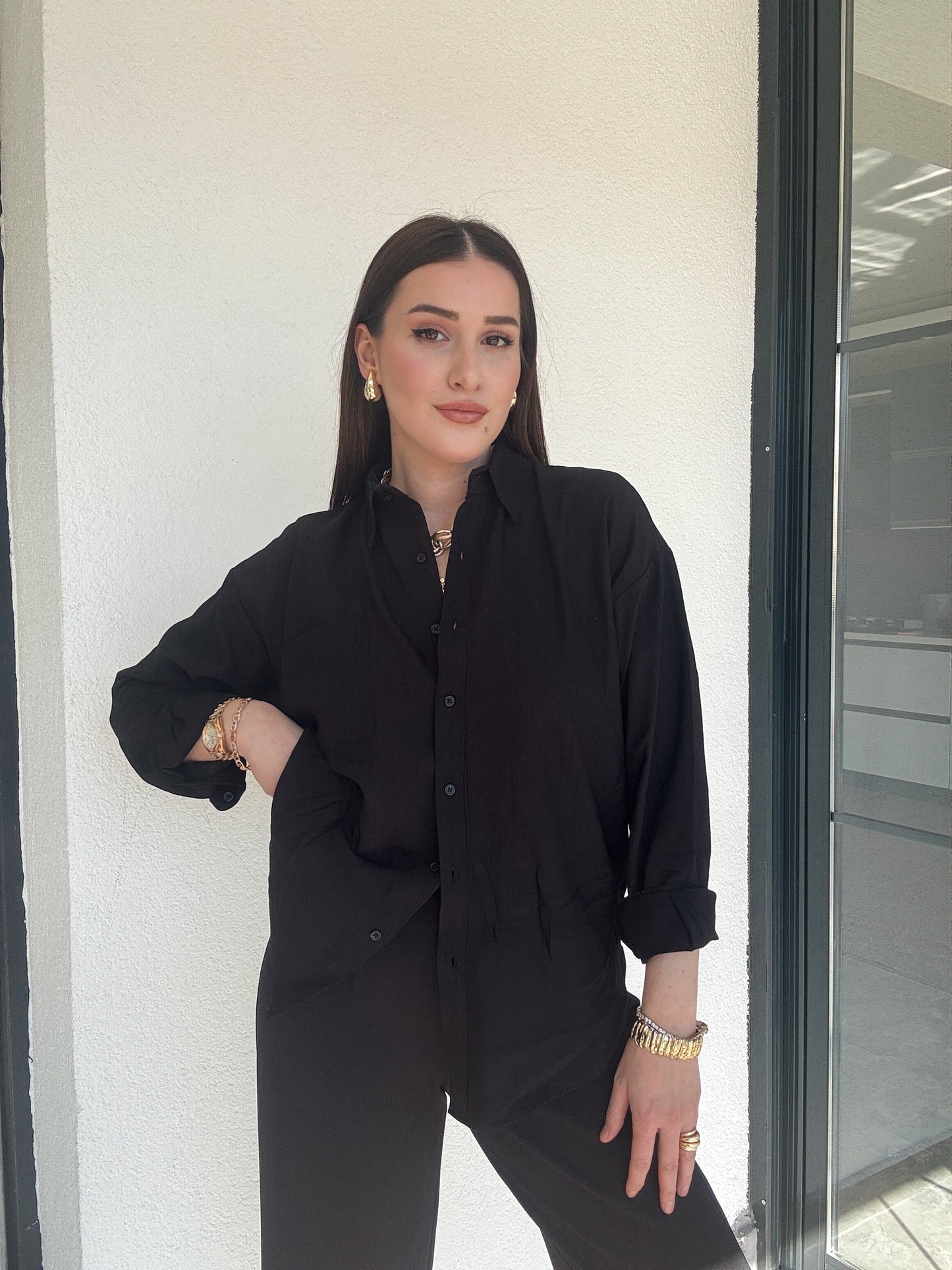 Basic Crush Gömlek - SİYAH