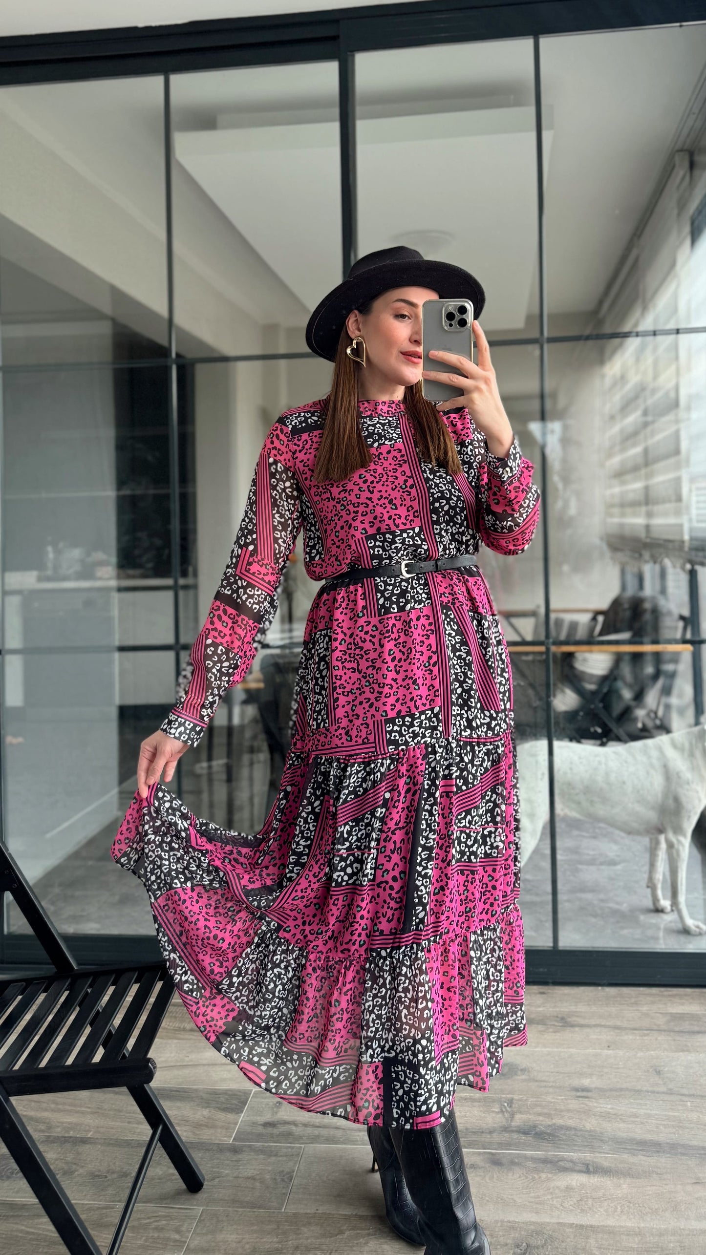 Neiba Elbise - PEMBE