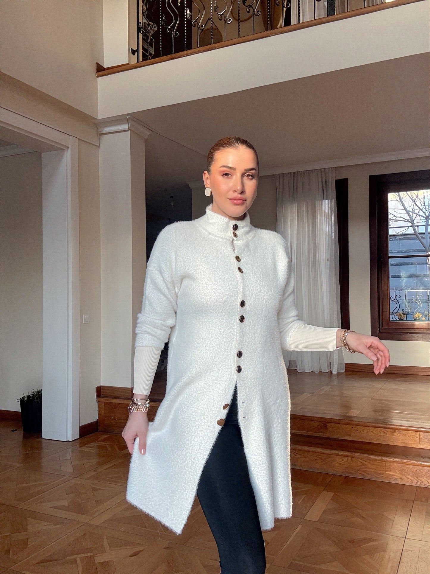 Gold düğme sakal kumaş HIRKA-BEJ