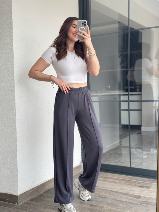 Bol Paça Nevürlü Eşofman - FÜME