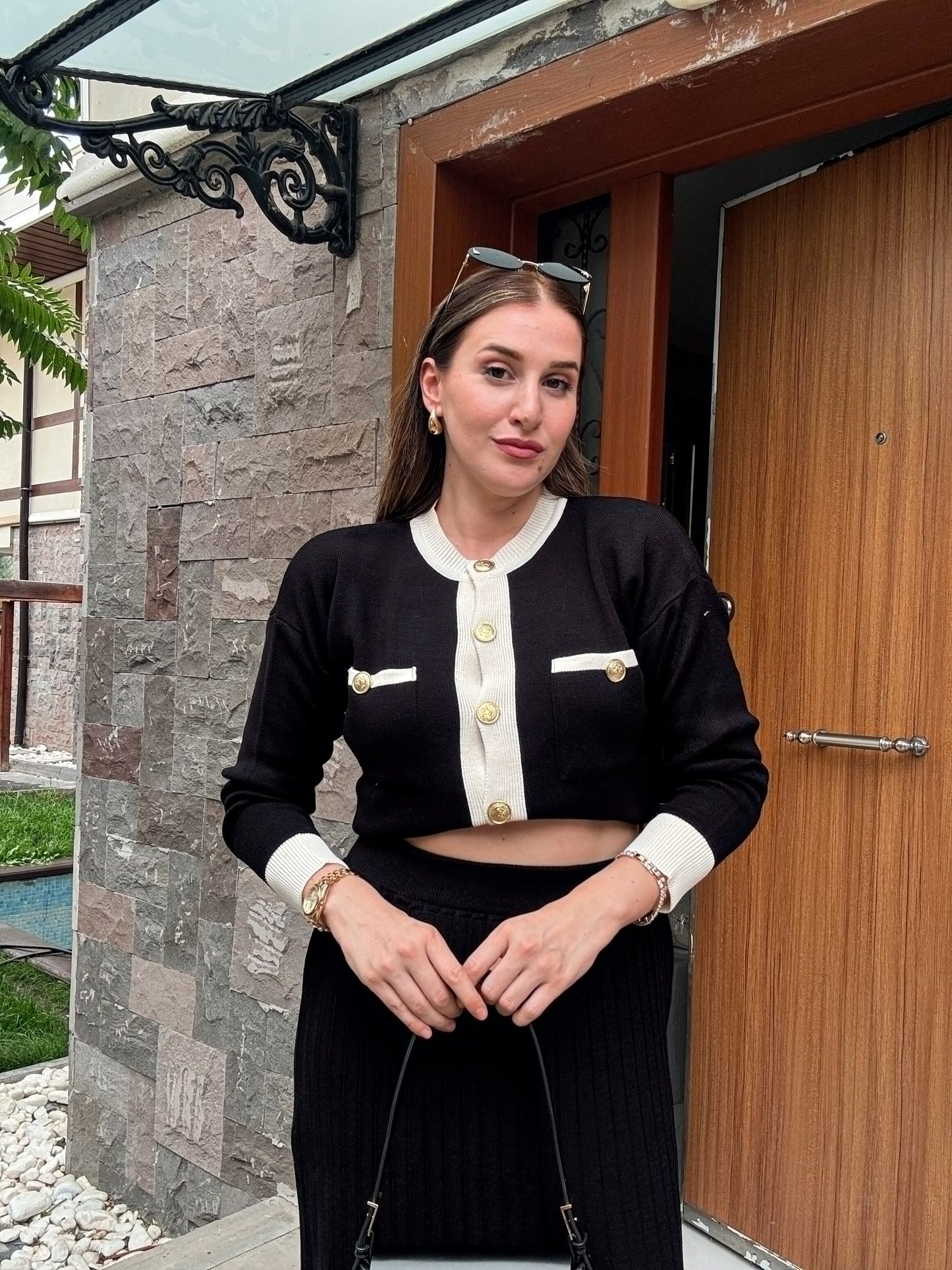 Maria Etekli Çift Renk Premium Takım - SİYAH