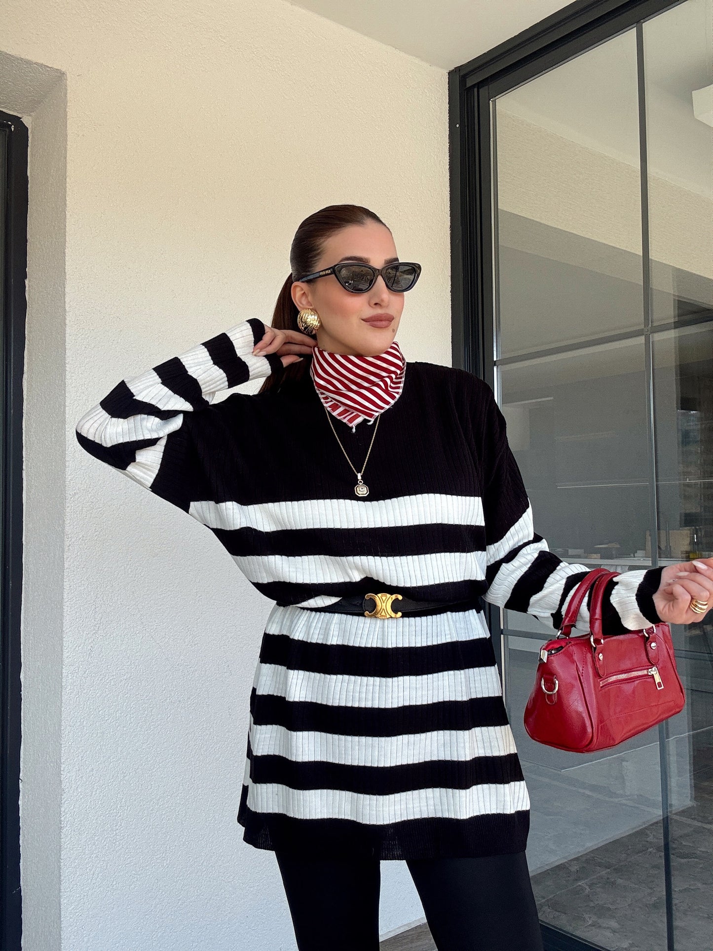 Yarım Balıkçı Fitilli Tunik - SİYAH