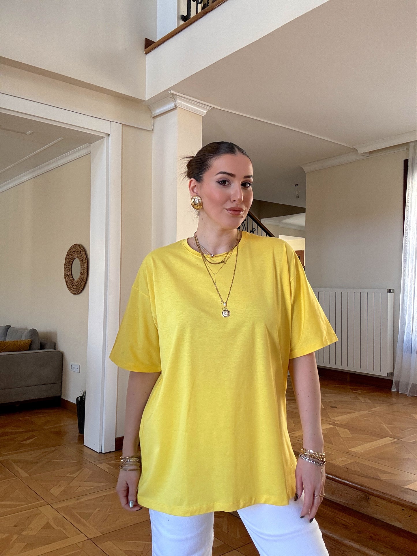 Oversize Tişört Sarı