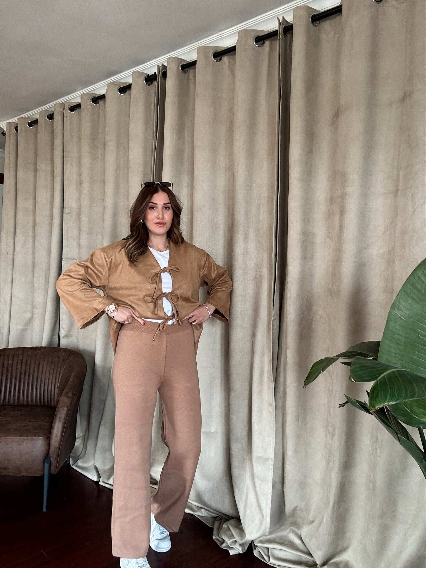 Basic Triko Pantolon - CAMEL