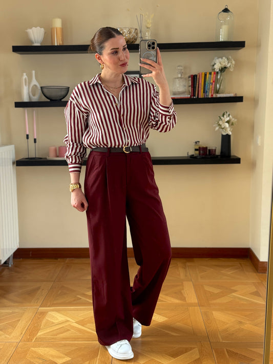 Pamella Pantolon Bordo