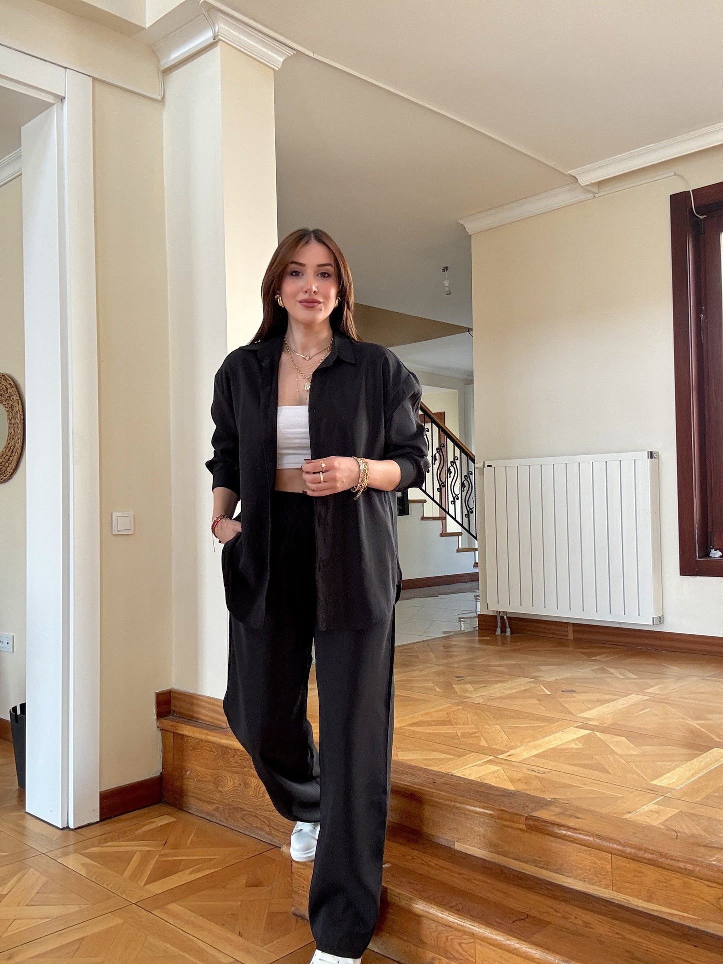 Parlak ikili takım Siyah