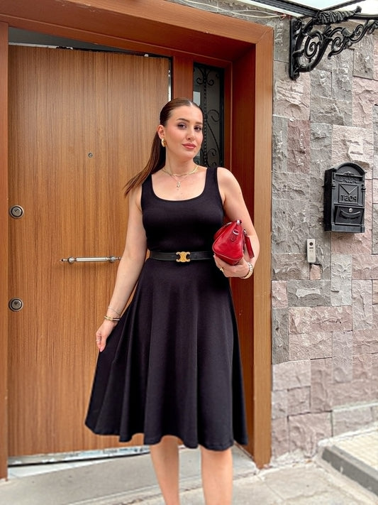 Askılı KILOS Elbise Siyah