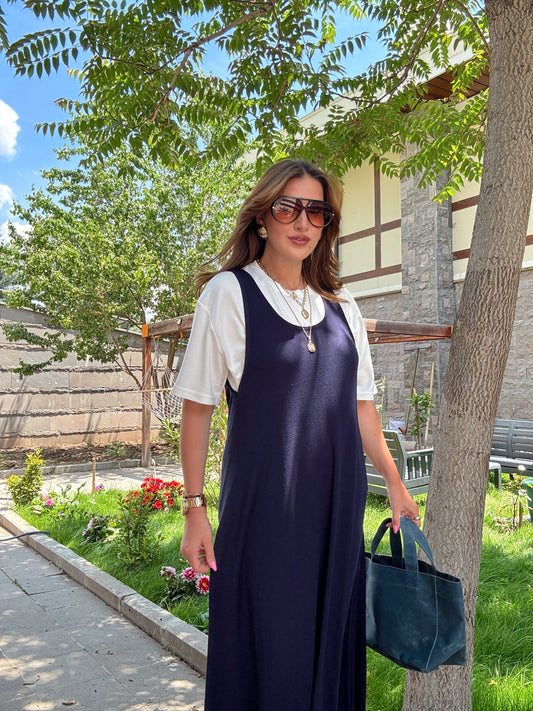 Oys Tişörtlü Elbise Lacivert