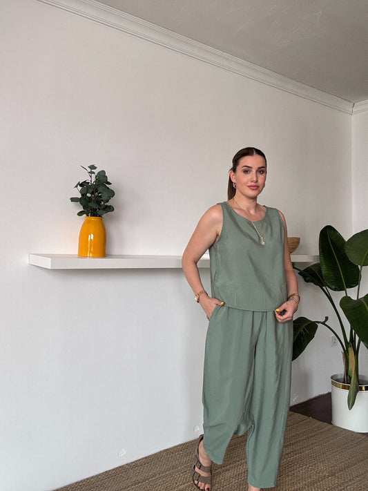 Charlotte aerobin kumaş ikili takım Mint Yeşili