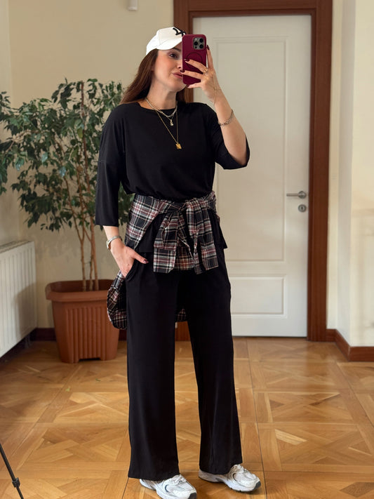 Lazer kesim oys takım SİYAH