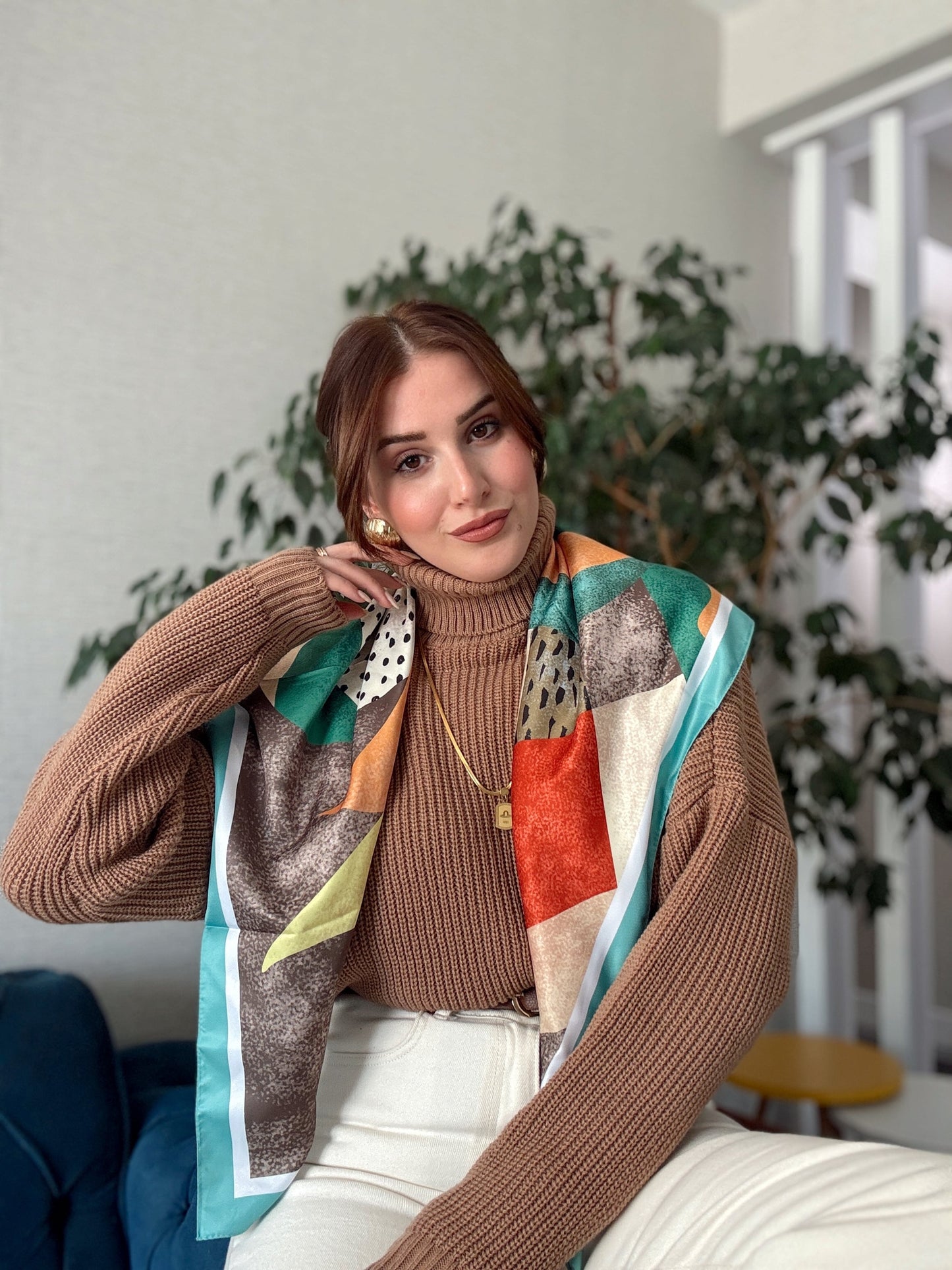 Balıkçı Yaka Selanik Örgü Kazak CAMEL