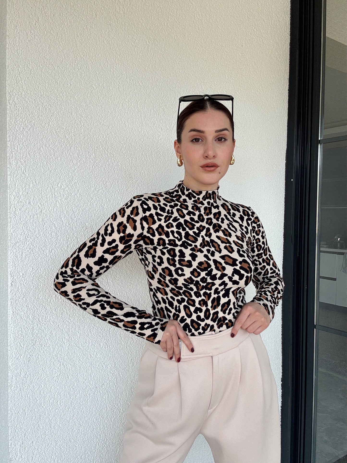 Büzgülü Balıkçı Yaka Ottoman Bluz - LEOPAR