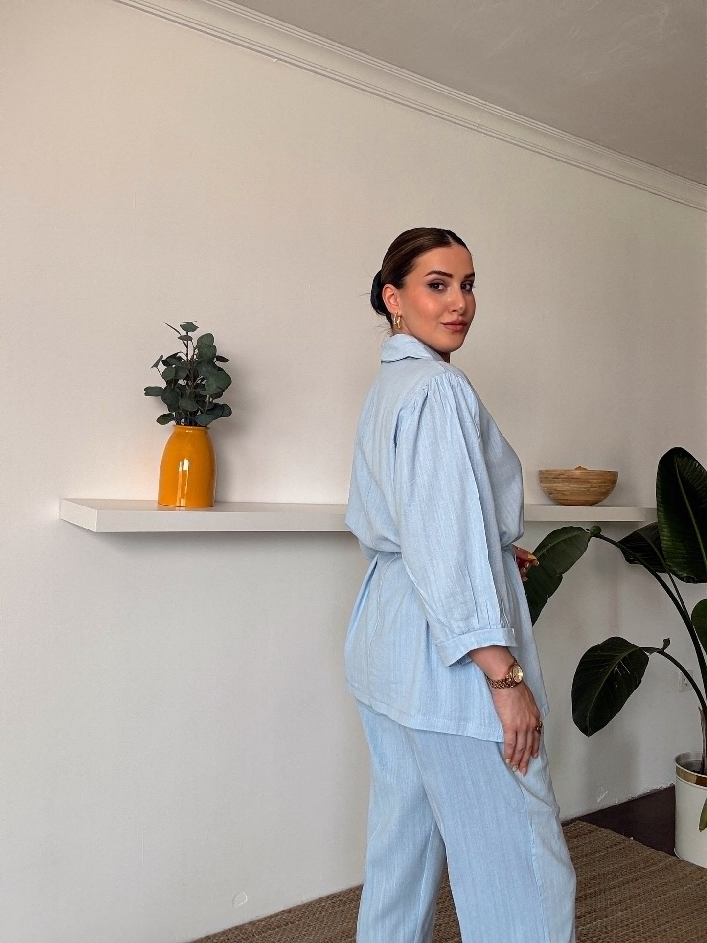 JULIET keten ceketli ikili takım MAVİ