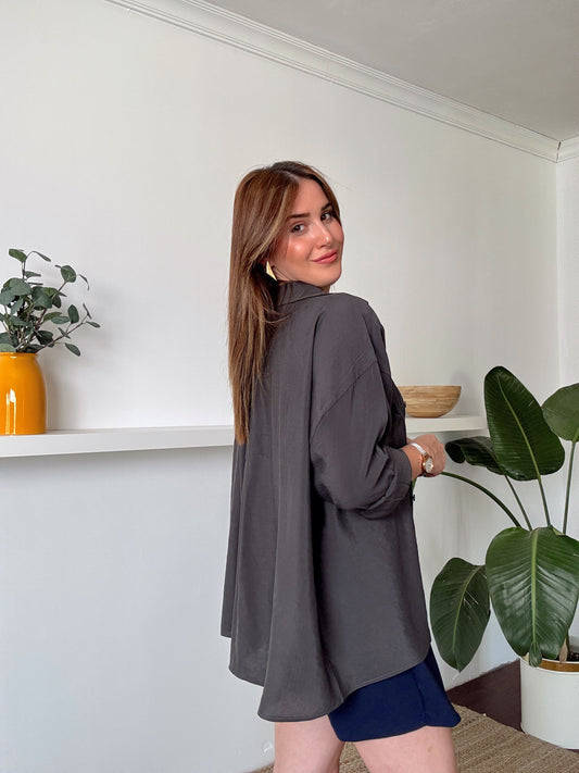 DİEGO tek cepli aerobin gömlek ANTRASİT