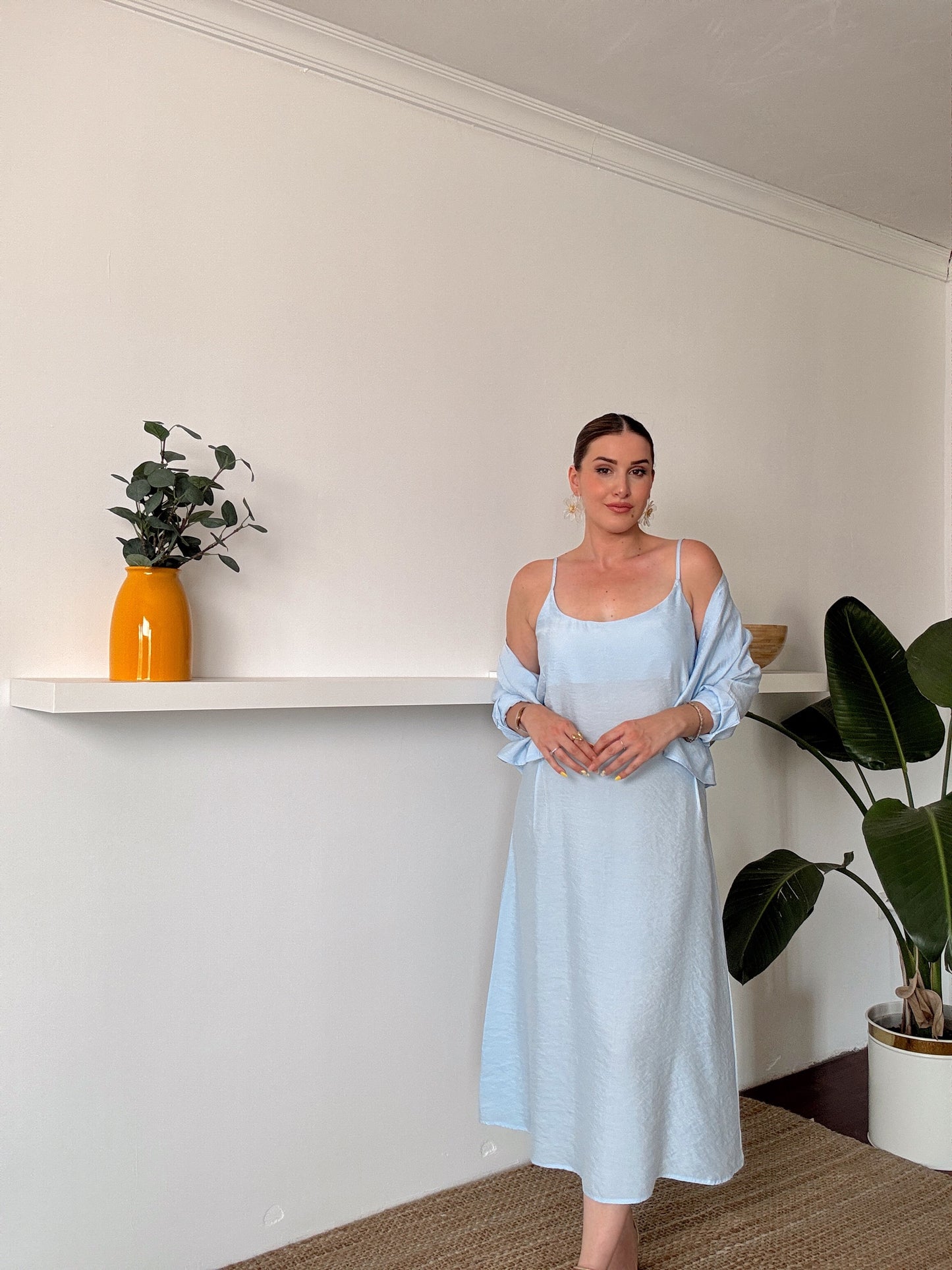VİENA gömlek elbise ikili takım Mavi