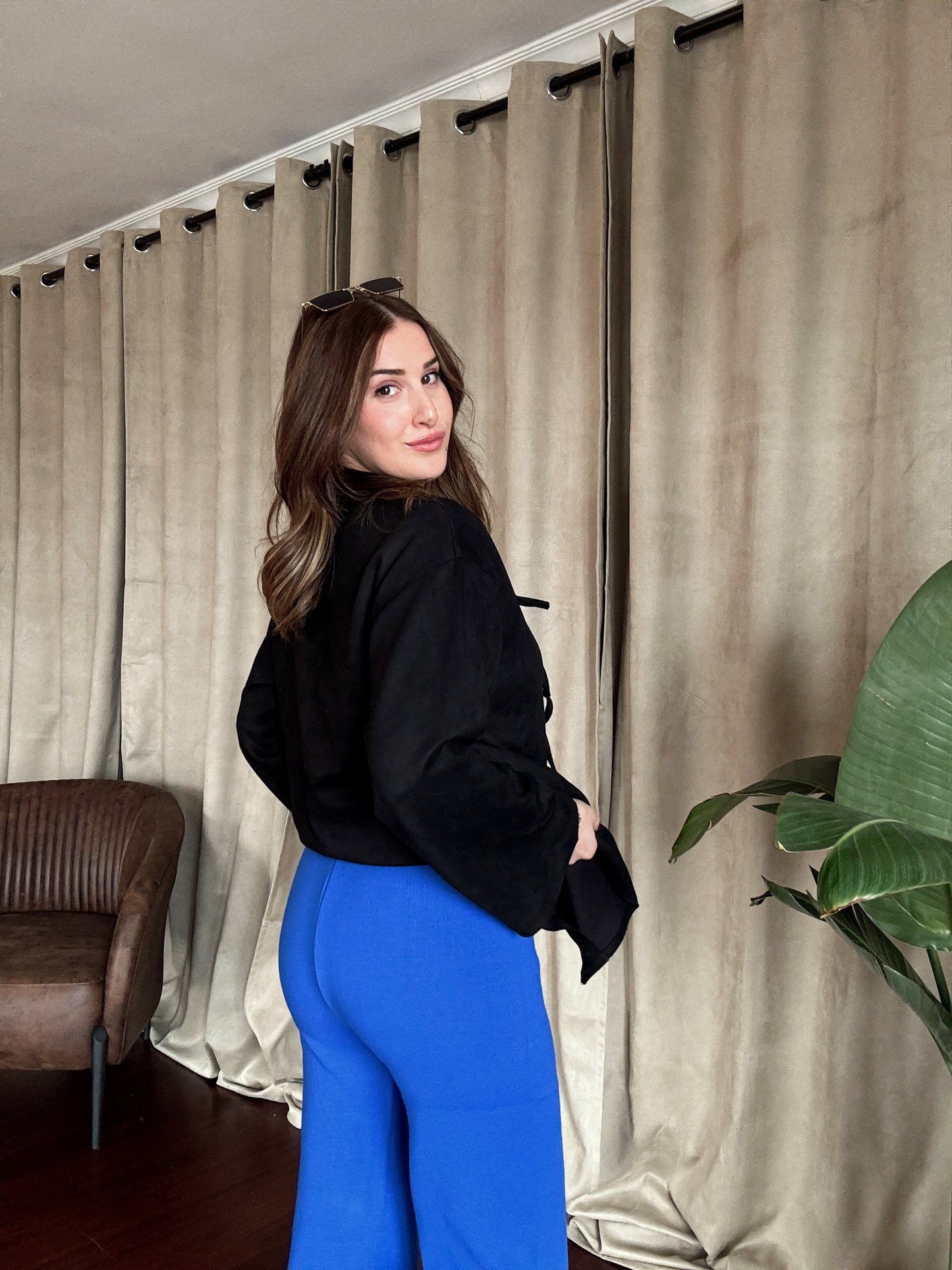 Basic Triko Pantolon - SAKS MAVİ