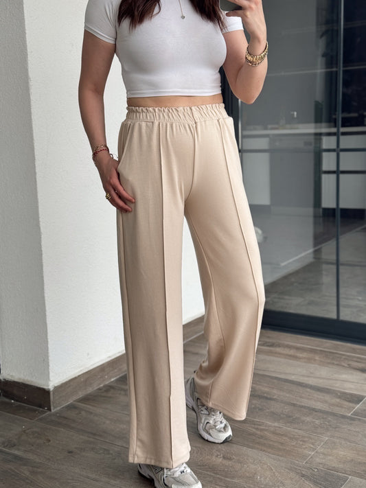 Bol Paça Nevürlü Eşofman - BEJ