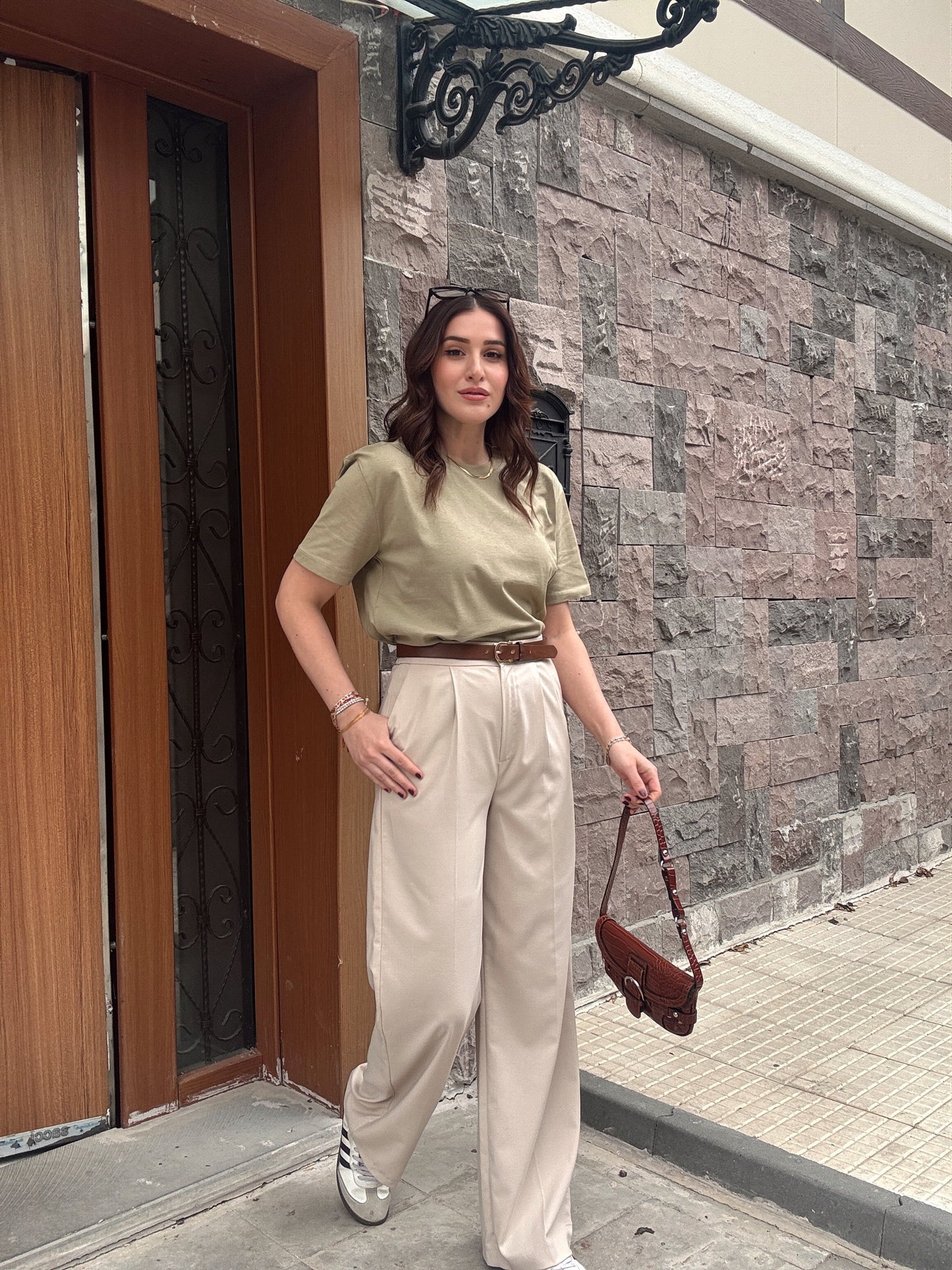 Bisiklet Yaka Basic Tişört YEŞİL