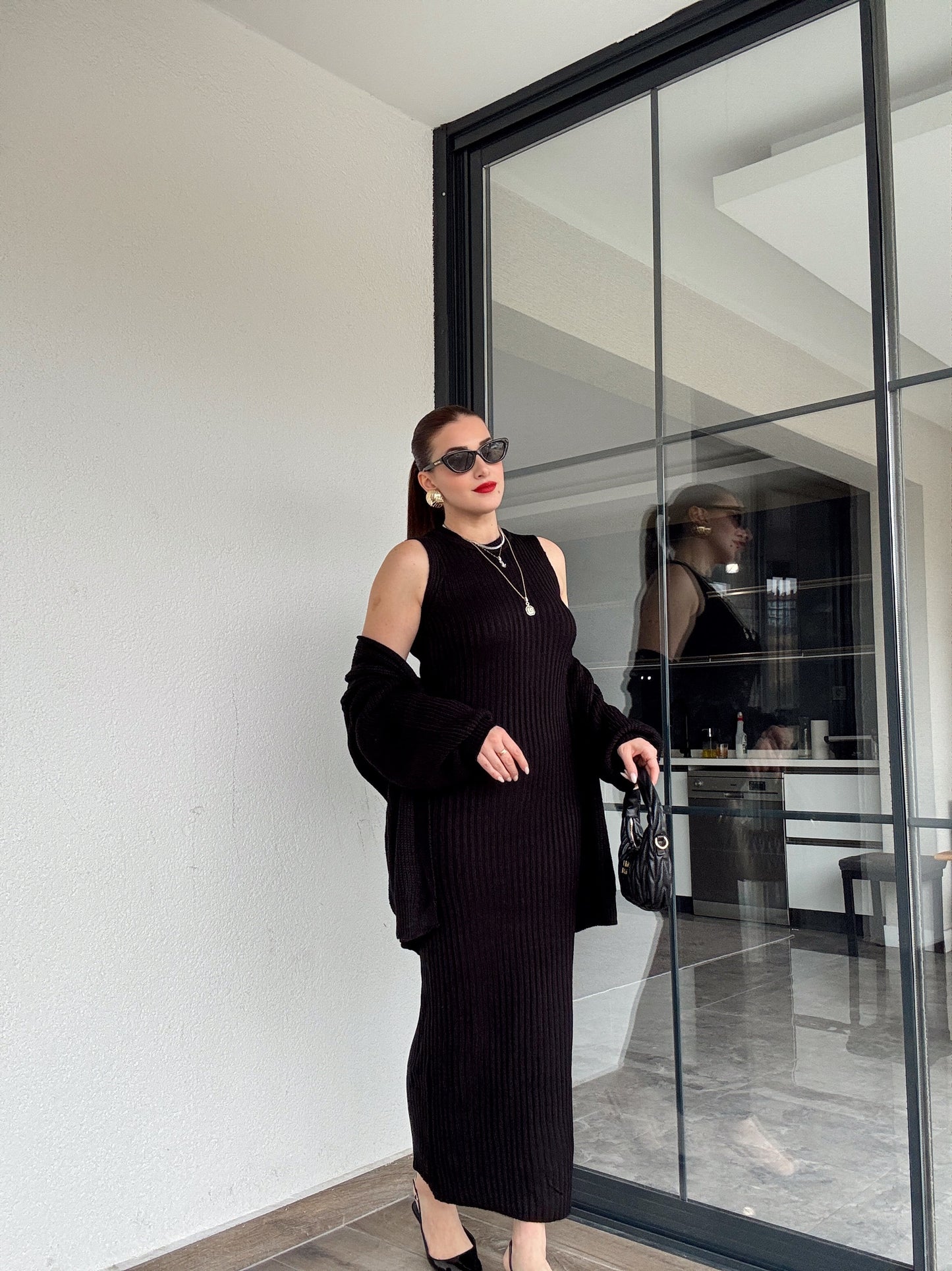 Hırkalı takım elbise-SİYAH