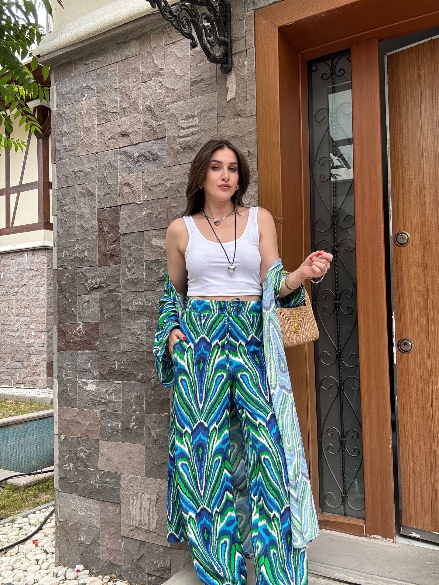 Desenli Kimono Takım Mix