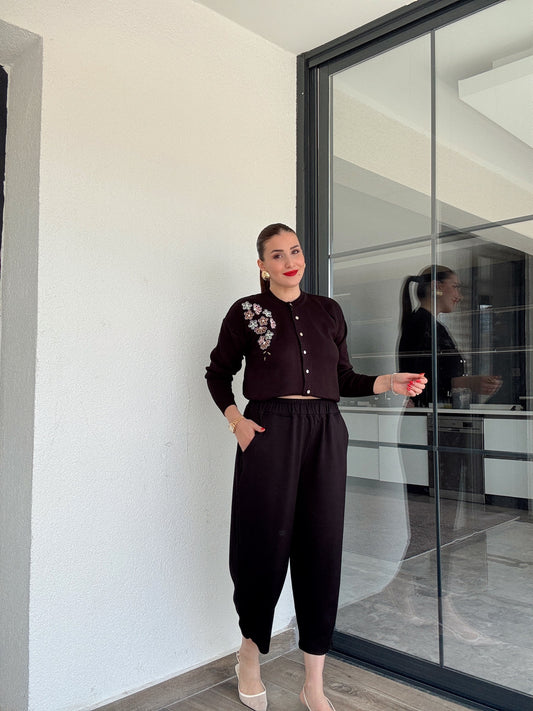 Beli Lastikli Modal Pantolon Siyah