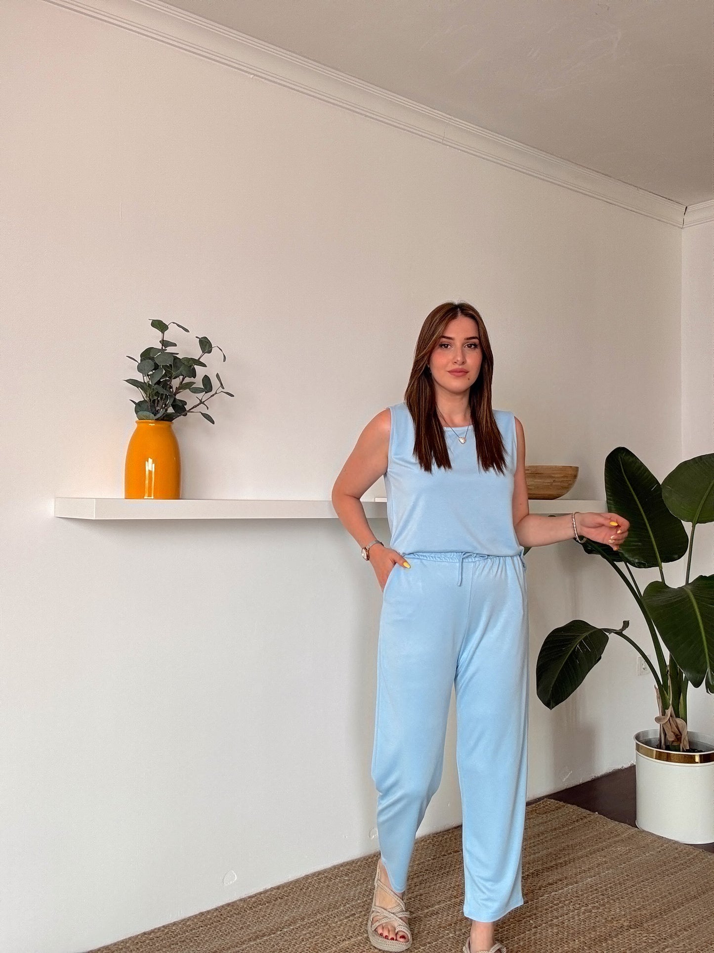 Yıkamalı Modal İkili Takım Mavi
