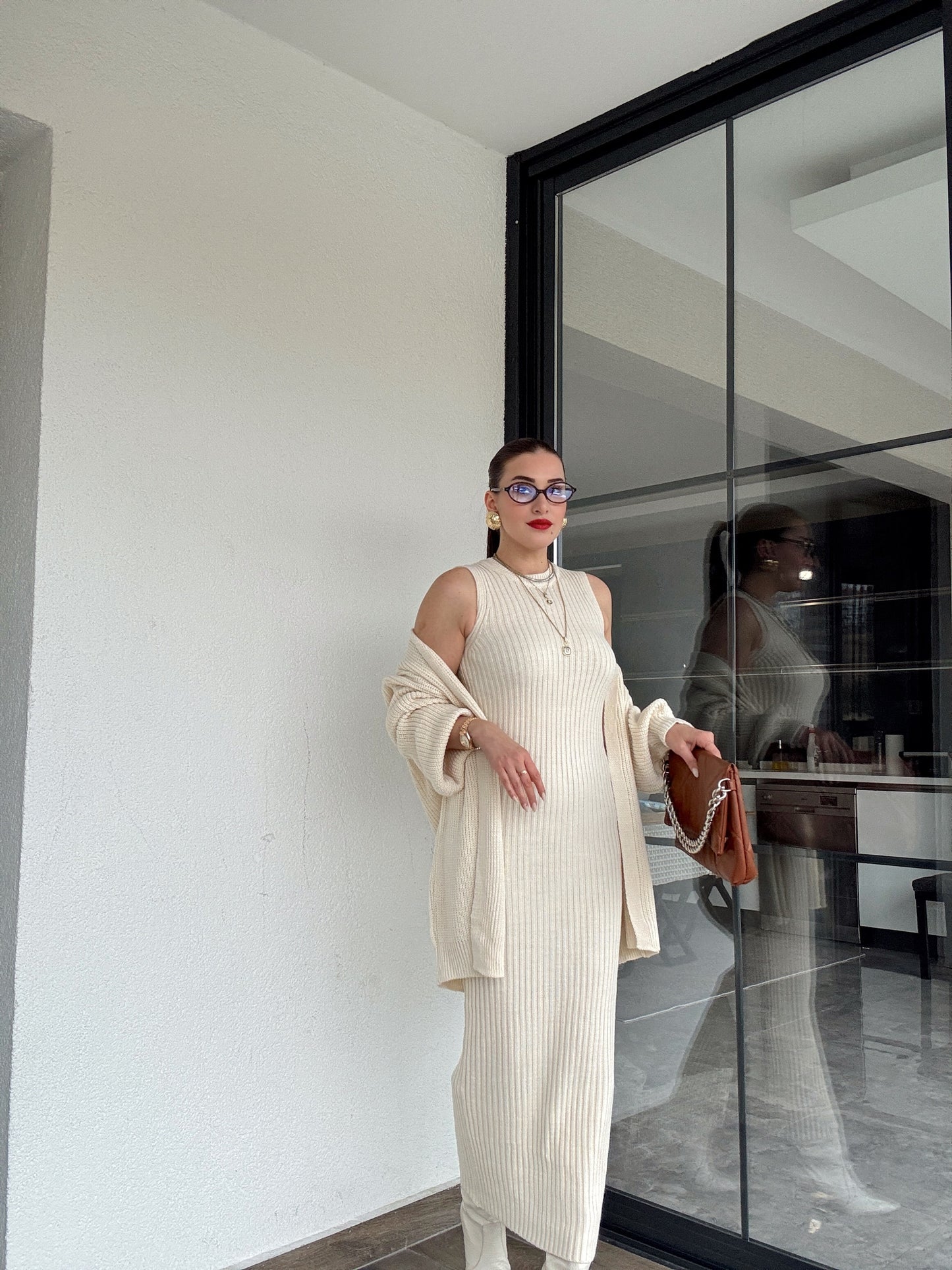 Hırkalı takım elbise-LATTE