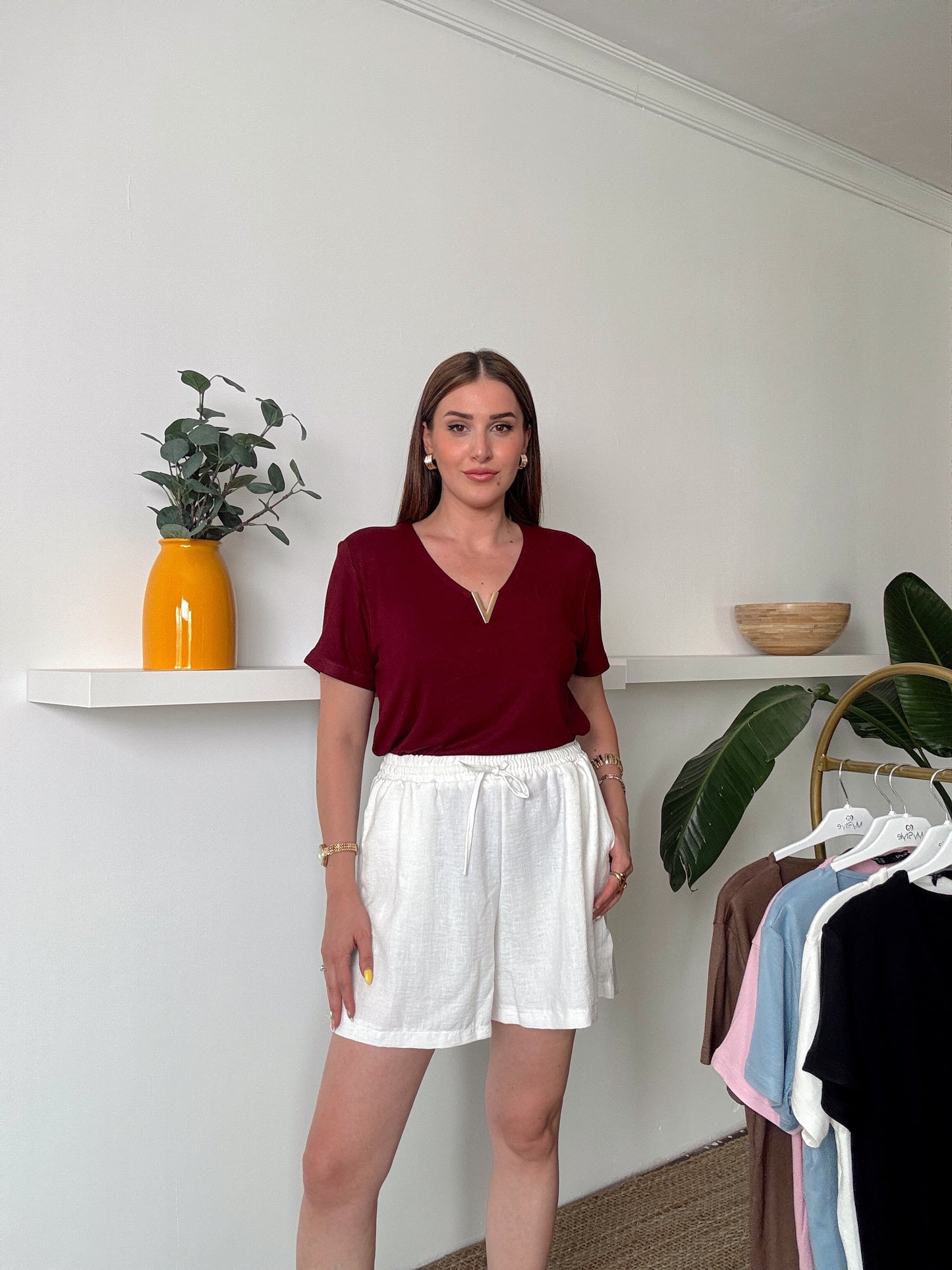 Masal Aksesuarlı Bluz Bordo
