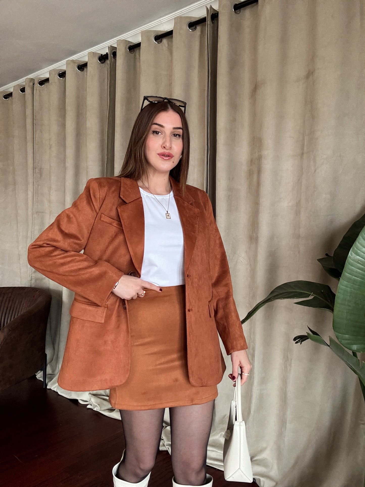Premium Astarlı Süet Ceket - TABA