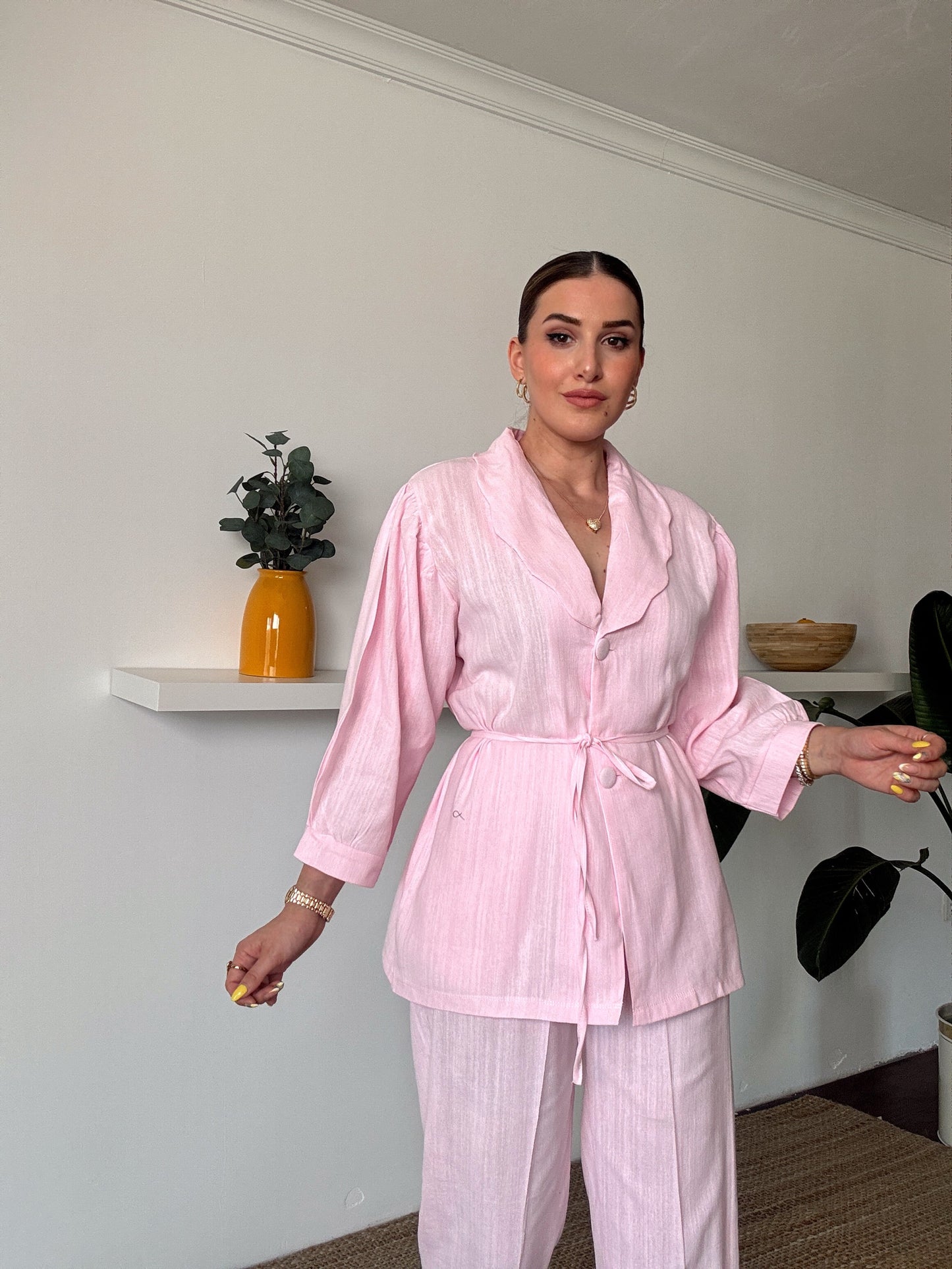 JULIET keten ceketli ikili takım PEMBE