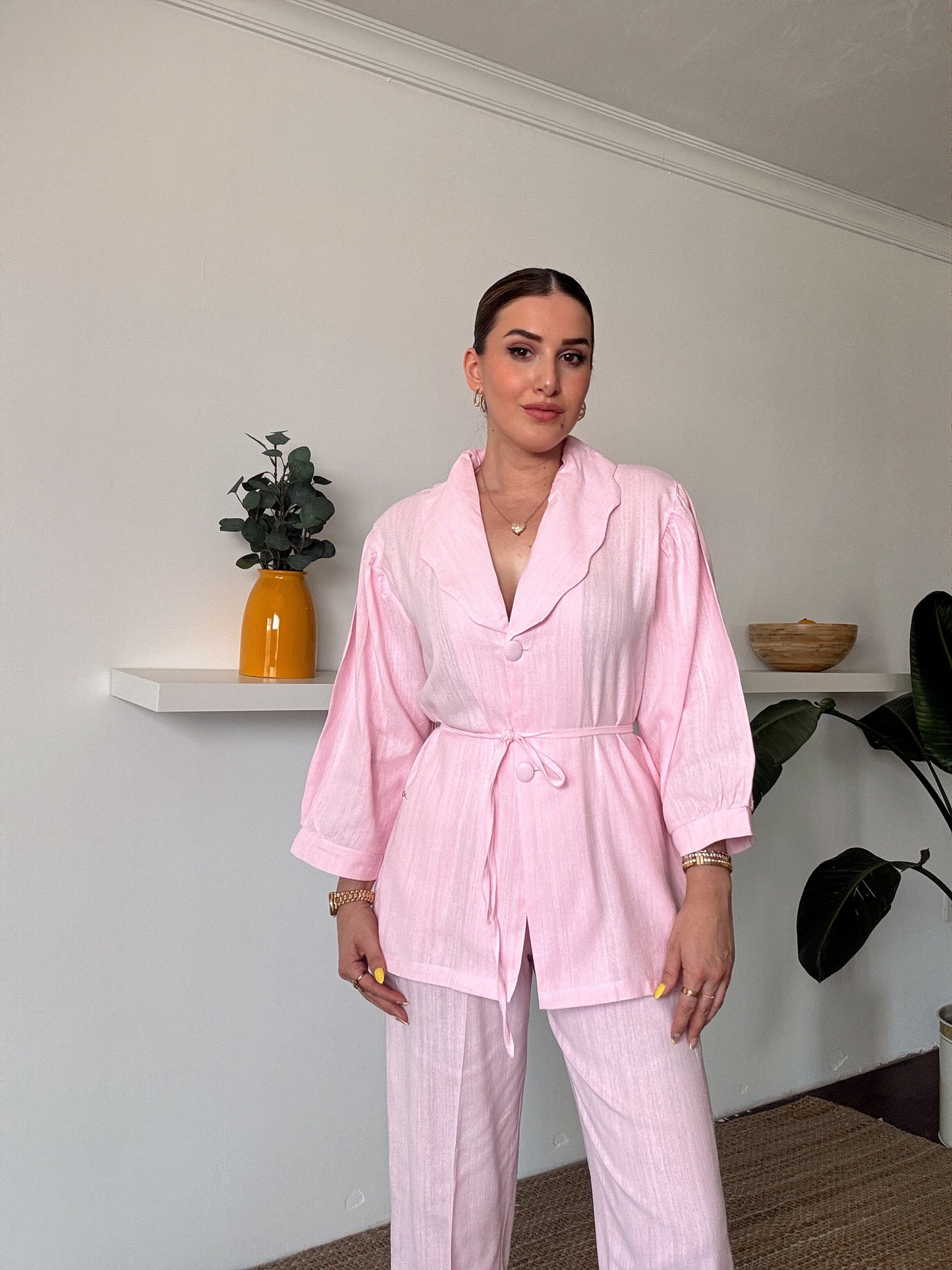 JULIET keten ceketli ikili takım PEMBE