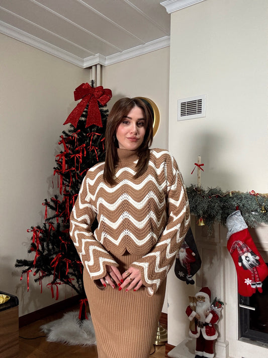 Balıkçı Yaka Dalgalı Takım-CAMEL