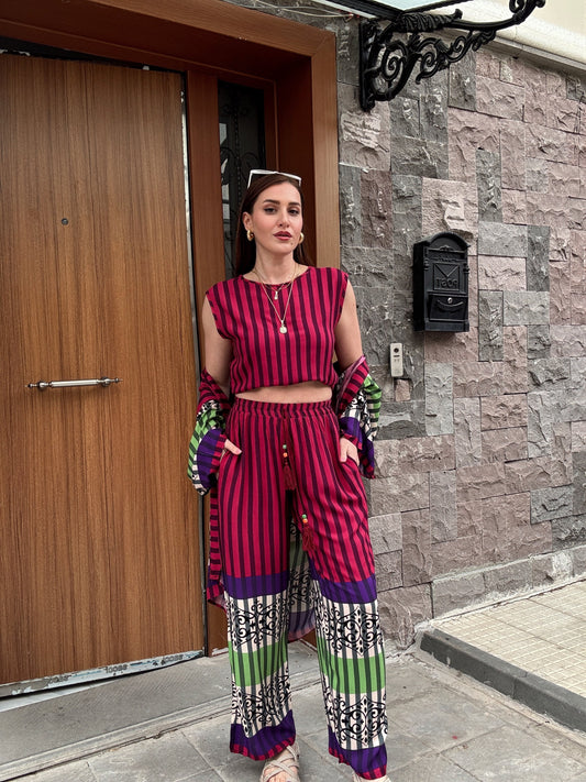 3 Parça Viskon Kumaş Takım Mix